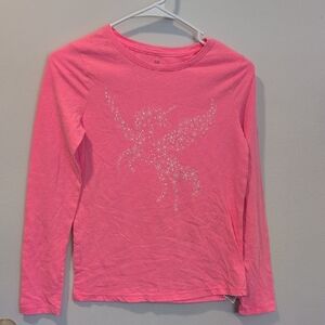 GAP Pink Glitter Pegasus Long Sleeve Tee